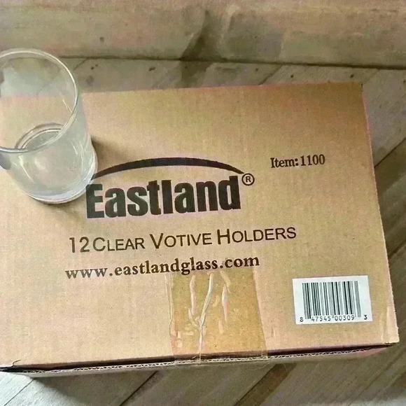 Brand New Box of 12 Eastland Clear Votive Candle Holders – Sealed - Picture 3 of 3